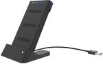 PLUS Wireless + Dock anthrazit 2-in-1 Qi-Induktionsladestation mit Powerbank