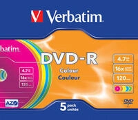 DVD-R Colour, 4,7 GB, 16x, 5er SC DVD-Rohlinge