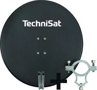 SATMAN 850 Plus schiefergrau inkl. 40 mm Halteschelle Satellitensch&uuml;ssel 85 cm
