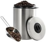 Edelstahldose f&uuml;r 1 kg Kaffeebohnen, mit Schaufel (00111250)