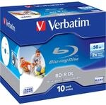 BD-R DL 50GB 6x Wide Printable 10 Pack Jewel Case Blu-Ray-Rohlinge
