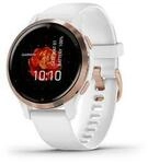 Venu 2S Weiss/Rosegold mit Schnellwechsel-Silikon-Armband 18mm Smartwatch