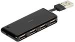 High Speed USB 2.0 Hub 4-Port mit integriertem USB-Anschluss (36660)