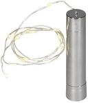 LED-Lichterkette 15 fl. warmwei&szlig;, mit Timer silberfarbener Draht