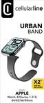 Urban Band f&uuml;r Apple Watch (Serie 1/ 2/ 3) 44/ 45/ 46/ 49mm Silicon Black (611199