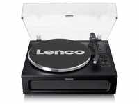 Lenco LS-430BK - Plattenspieler Mit 4 Eingebauten Lautsprechern Kunstleder schwarz