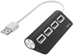 USB-Hub, 4 Ports, USB 2.0, 480 Mbit/s, Schwarz (00200119)