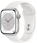 Watch Series 8 GPS 45mm Aluminiumgeh&auml;use Silber mit wei&szlig;em Sportarmband - Regular