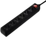 Steckdosenleiste 6-fach, mit Schalter, 3 m, Schwarz (00137265)