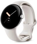 Pixel Watch WiFi, silbernes Edelstahlgeh&auml;use mit Chalk Active Armband Smartwatch