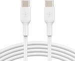 BoostCharge USB-C-/USB-C-Kabel, 60 W, 2 m, Wei&szlig;