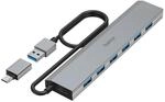 USB-Hub, 7 Ports, USB 3.2 Gen1, 5 Gbit/s, inkl. USB-C-Adapter und Netzteil (00200137)