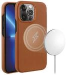 Mag Classic Cover, Magnetic Wireless Charging Support f&uuml;r iPhone 13 Pro braun