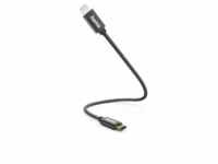 Hama 201601 Ladekabel USB-C zu Lightning Nylon 0,2m schwarz