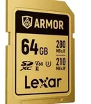 LEXAR 1001438555, Lexar SDXC Pro Gold Series ARMOR UHS-II 64GB V60