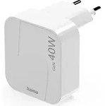 Hama 201955 Schnellladeger&auml;t GaN 40W 2X USB-C faltbar Wei&szlig;