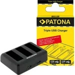 PATONA Triple Ladeger&auml;t f&uuml;r DJI Osmo Action 3/4/5 inkl. USB-C Kabel
