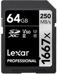 LEXAR 50416400, Lexar Professional 1667x UHS II SDXC 64GB V60 250MB/90MB