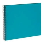 Goldbuch Spiralalbum Leinen T&uuml;rkis 25 963 schwarze Seiten 34x30cm