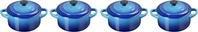 Le Creuset 79212102200100, Le Creuset Mini Cocotte 4er-Set Steinzeug Azure Blau