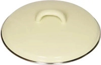 Riess 0097-006, Riess Deckel Emaille Pastell Gelb mit Chromrand 16cm