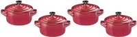 Le Creuset 69212107370131, Le Creuset Mini Cocotte 4er-Set Steinzeug Kirschrot