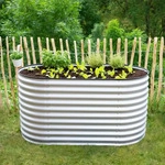WESTMANN Hochbeet Metall Oval 160x80x82 cm silber