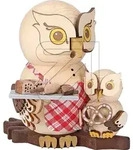 R&auml;ucherfigur Eule Weihnachtsb&auml;ckerei mit Kind 37244