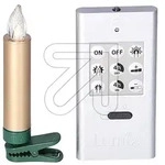 KRINNER Kabellose LED-Kerzen Lumix 12 LEDs goldfarbig