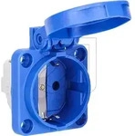 Anbausteckdose mit Klappdeckel blau 105-0b