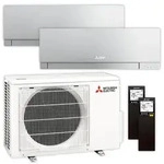 Mitsubishi Multisplit Klimaanlage Set | MSZ-EF | 1,8 kW + 2,5 kW | Silver