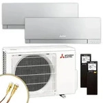 Mitsubishi Multisplit Klimaanlage | MSZ-EF | 2x 2,5 kW | Silver | Quick-Connect