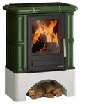 Justus | Kaminofen | Bavaria | 7 kW | Gr&uuml;n mit Sockel