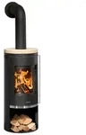 Justus | Kaminofen | Faro 2.0 | 6 kW | Stahl Schwarz, Top Sandstein