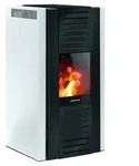 Justus | Pelletofen | Sirkos 2.0 | 6 kW | Seidenwei&szlig;, Stahl Schwarz