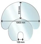 Aduro Glasbodenplatte, Halbmond, 53119, Funkenschutzplatte