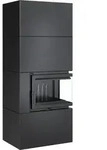 Kratki Kaminofen Simple 8 - 2-seitig rechts | Bausatz schwarz | 8 kW