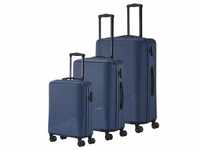 Travelite Bali 4w L/M/S Blau Koffer mit 4 Rollen Kofferset