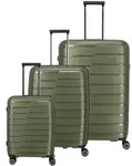 Travelite Air Base Kofferset 3-tlg. 4w L/M erw./S olive 75340-86 Koffer mit 4...