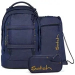 Satch Pack Schulrucksack Set Denim Blue Schulrucksack