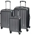 CHECK.IN London Trolley-Set London 2.0 3-tlg. Schwarz Koffer mit 4 Rollen Kofferset