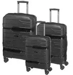 CHECK.IN Memphis Trolley-Set Memphis 3-tlg. Schwarz Koffer mit 4 Rollen...