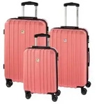 CHECK.IN Aurora Trolley-Set Aurora 3-tlg. Koralle Koffer mit 4 Rollen Kofferset