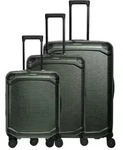 Travelite Millennium Trolley 4w L/M exp./S Pine Green Koffer mit 4 Rollen Kofferset