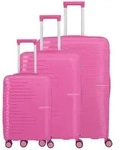 Travelite Pacific Trolley 4w L/M/S Pink Koffer mit 4 Rollen Kofferset