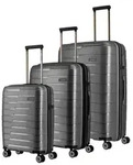 Travelite Air Base Kofferset 3-tlg. 4w L/M erw./S anthrazit 75340-04 Koffer mit...