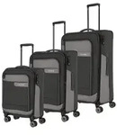 Travelite Viia Kofferset 3-tlg. Schiefer Koffer mit 4 Rollen Weichgep&auml;ck