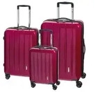 CHECK.IN London Trolley-Set London 2.0 3-tlg. Beere Koffer mit 4 Rollen Kofferset