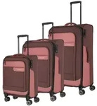 Travelite Viia Kofferset 3 tlg. Fr&uuml;hlingsrose Koffer mit 4 Rollen Weichgep&auml;ck
