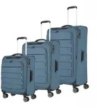 Travelite Skaii Kofferset 3-teilig (L+M+S) Panoramablau Koffer mit 4 Rollen